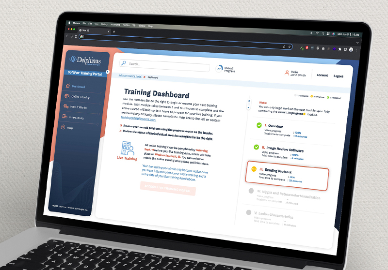 Software training portal design for Radiologists and Technicians
