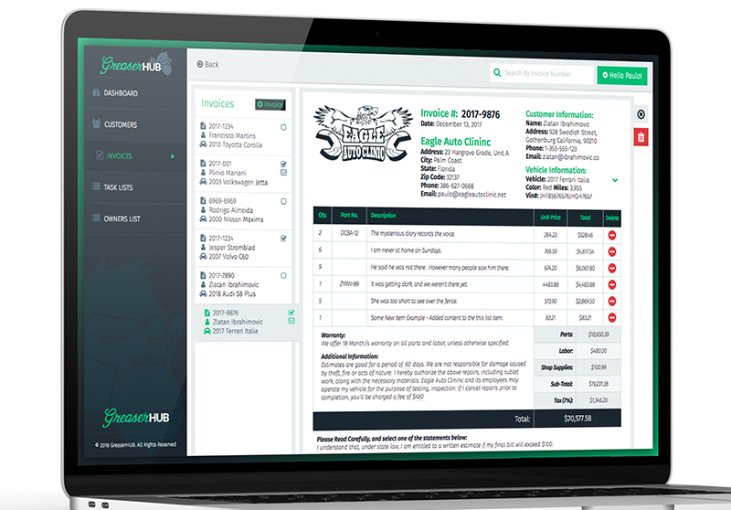 Invoice web app design and development