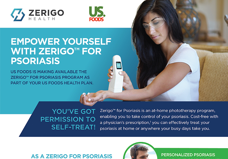 Psoriasis phototherapy device flyer